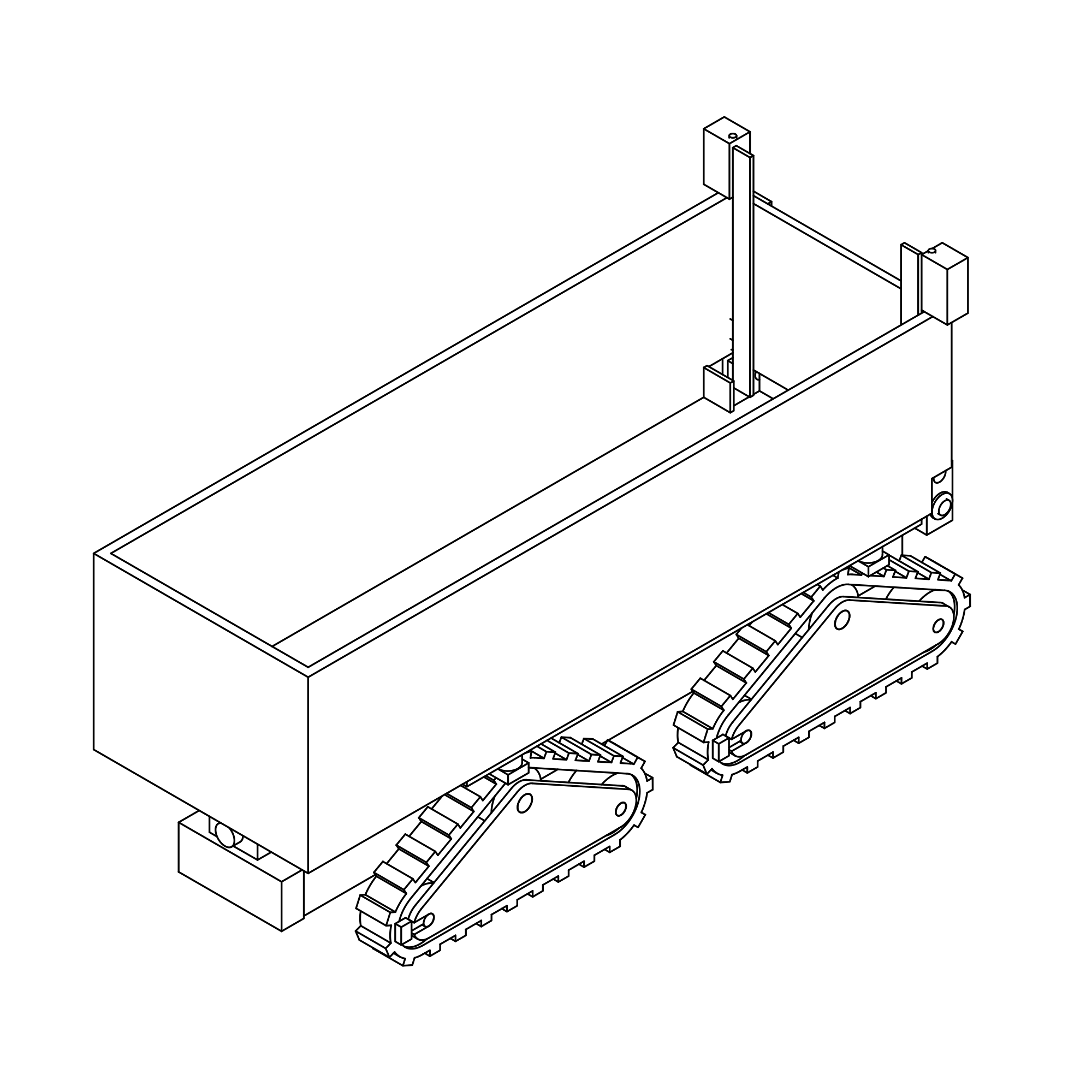MORA Bot Ⅰ, isometric view, bed lowered for loading